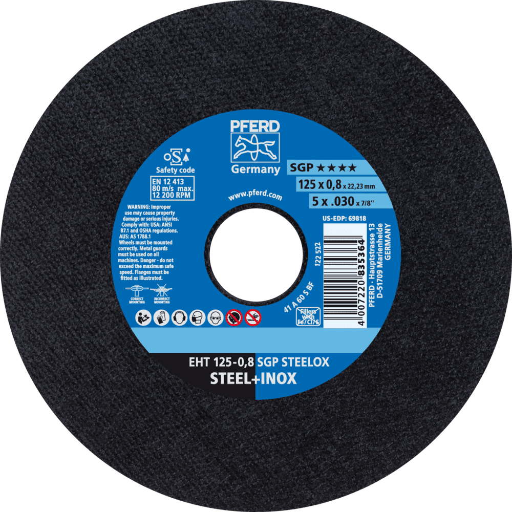 Skurðarskífa 125x0,8mm Pferd S