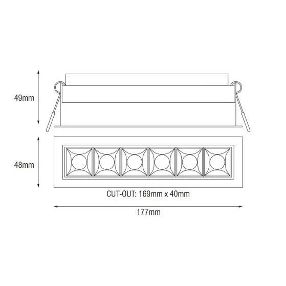 Sei 930 850lm 10W Hvítt/Svart án spennis IP20 30° 177x48x49mm 500mA