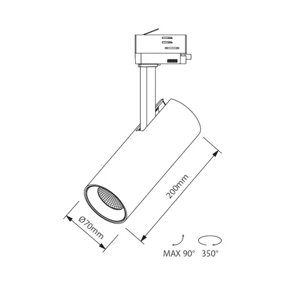 Tesoro svart 3000K 20° 1650lm