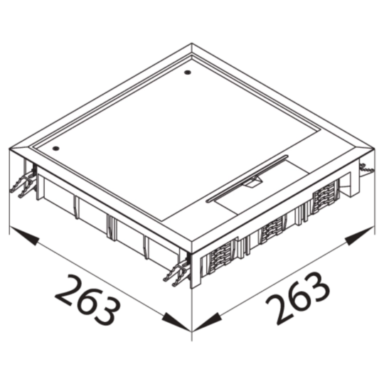 Gólfbox Q12 263x263mm gólfefnisþykkt: 5mm svart