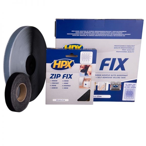 Zip fix fastener (hook) - black 20mm x 5m