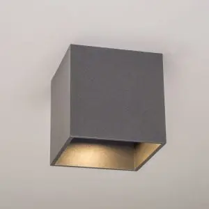 Loftljós 10x10x10 -GU10 Polycoat Dökkgrátt RAL0521